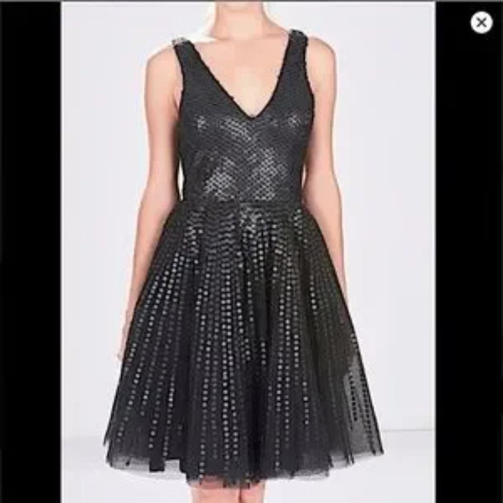 PARKER Black Sequined cocktail Dress